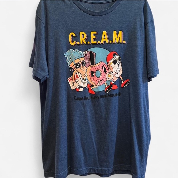 Blue Graphic Tee with Fun Cartoon Design - Picture 2 of 4